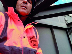 In solidarity with journalist and Just Stop Oil protestor, Jan Goodey